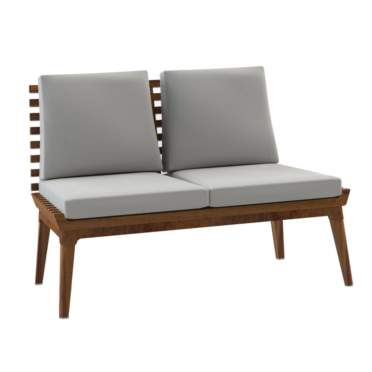 Nexo Iroko-Holz Zweisitzer Garten Sofa Cortenstahl 3 Nexo Iroko-Holz Zweisitzer Garten Sofa Cortenstahl