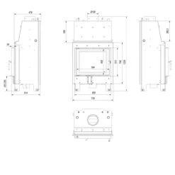 MBZ13 Wassergeführter Kamineinsatz 13kW -Besten Kamin Laden mbz 13 wasser masse 1280x1280