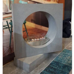 Milano Concrete Look Bioethanolkamin Keramik Brenner -Besten Kamin Laden milano bioethanolkamin messe1 1280x1280