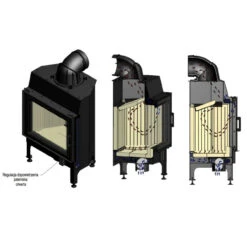 Nadia 10 Warmluft Kamineinsatz 10kW -Besten Kamin Laden nadia luftzirkulation 1280x1280