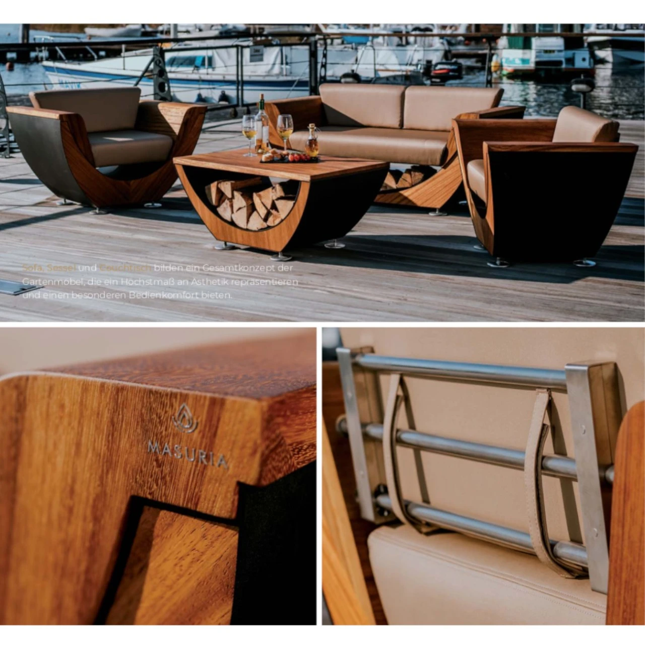 Narie Outdoor Lounge Sitzgruppe Mit Couch Tisch Schwarz Beige 3 Narie Outdoor Lounge Sitzgruppe Mit Couch Tisch Schwarz Beige