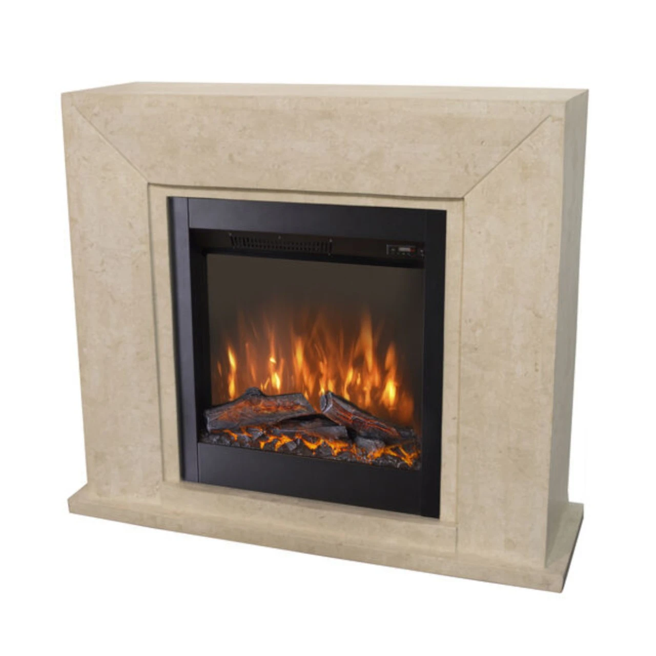 Nero Levico Naturstein Weiß LED Kamin 3 Nero Levico Naturstein Weiß LED Kamin