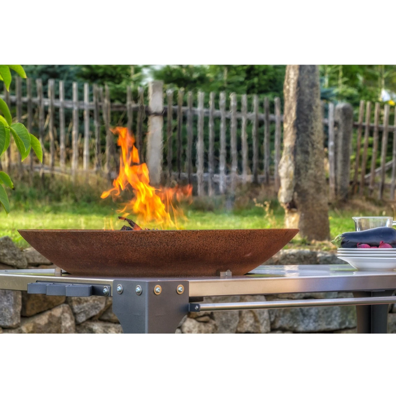 Plancha Grill PIO80 Cortenstahl Mit Edelstahl Arbeitstisch 9 Plancha Grill PIO80 Cortenstahl Mit Edelstahl Arbeitstisch – Bild 7