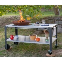 Plancha Grill PIO80 Cortenstahl Mit Edelstahl Arbeitstisch 18 Plancha Grill PIO80 Cortenstahl Mit Edelstahl Arbeitstisch -Besten Kamin Laden plancha grill arbeitstisch feuercampus365 pio80 web9 1280x1280