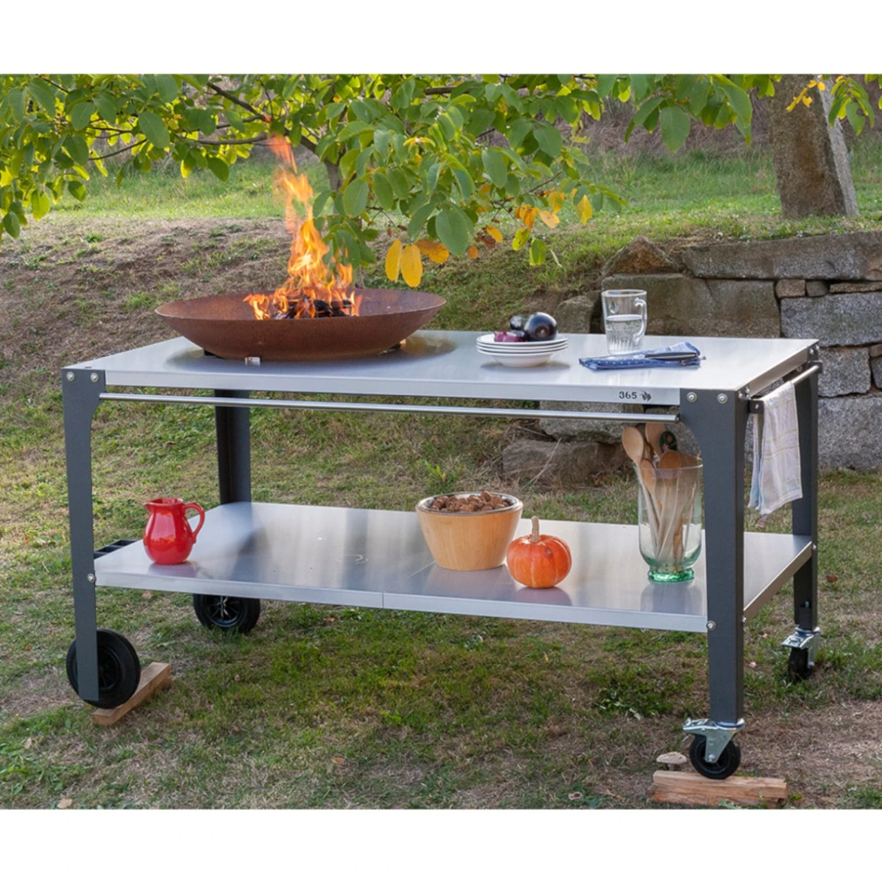 Plancha Grill PIO80 Cortenstahl Mit Edelstahl Arbeitstisch 6 Plancha Grill PIO80 Cortenstahl Mit Edelstahl Arbeitstisch – Bild 4