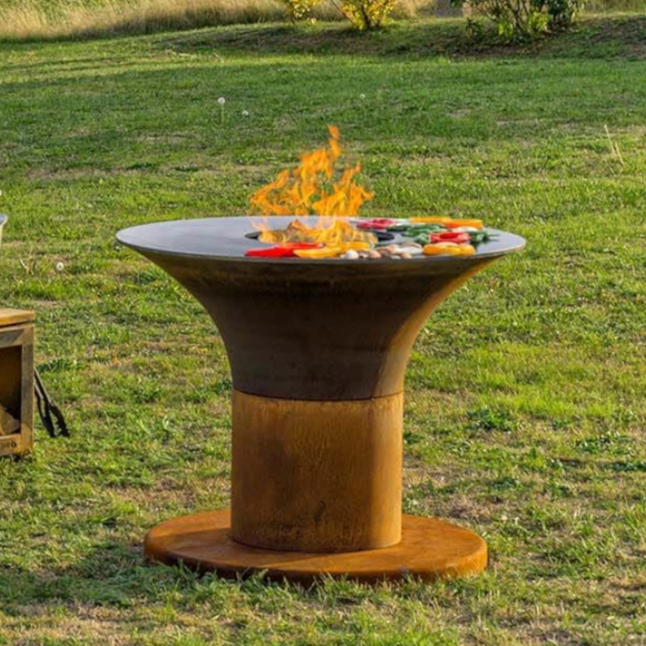 Gartenkamin Plancha Grill CIRCUS HIGH Cortenstahl 4 Gartenkamin Plancha Grill CIRCUS HIGH Cortenstahl – Bild 2