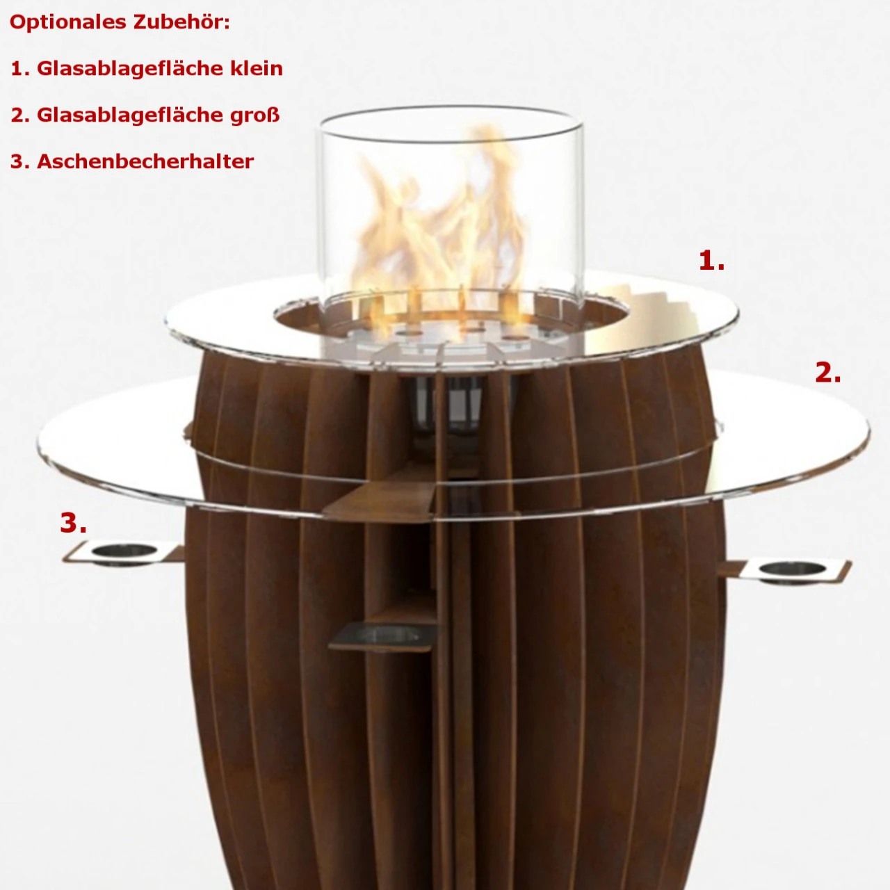 GlammFire Tuli Premium Stehtisch / Ethanolkamin Aus Corten Stahl 12 GlammFire Tuli Premium Stehtisch / Ethanolkamin Aus Corten Stahl – Bild 10