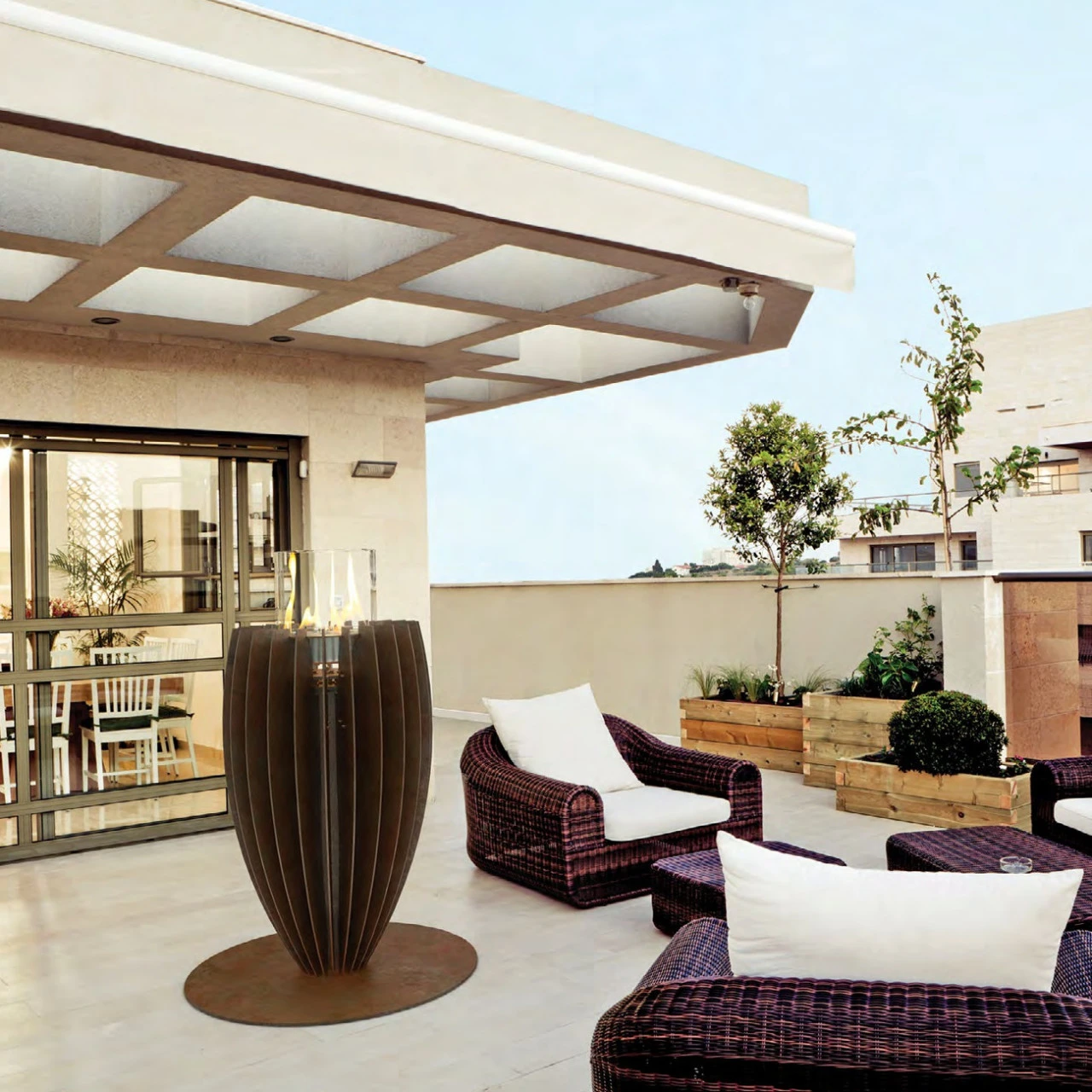 GlammFire Tuli Premium Stehtisch / Ethanolkamin Aus Corten Stahl 6 GlammFire Tuli Premium Stehtisch / Ethanolkamin Aus Corten Stahl – Bild 4