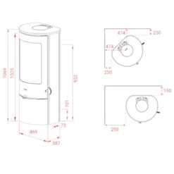 Prestige Basic Stahl Kaminofen 5kW Schwarz -Besten Kamin Laden prestige basic stahl masse 1280x1280