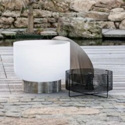 QFlame Basket Quarz Feuerschale Feuerkorb Terrassen Set -Besten Kamin Laden qflame terrasse basket set edelstahl sockel web1 1280x1280