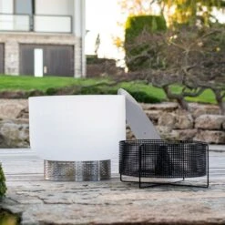 QFlame Basket Quarz Feuerschale Feuerkorb Terrassen Set -Besten Kamin Laden qflame terrasse basket set edelstahl sockel web6 1280x1280