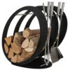 Designer Ovale Holzablage Mit Kaminbesteck Schwarz -Besten Kamin Laden sa001b web 1280x1280