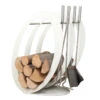 Designer Ovale Holzablage Mit Kaminbesteck Weiß -Besten Kamin Laden sa001w web 1280x1280