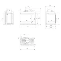 SIMPLE 8 Gusseiserner Kamineinsatz 8kW Links Verglast -Besten Kamin Laden simple8 kamineinsatz links masse 1280x1280