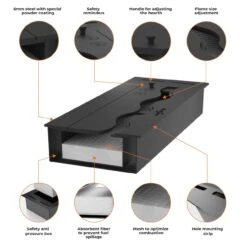 Slim Line Insert Black 600 Ethanolbrenner Einbaumodul -Besten Kamin Laden slim line black ethanol brenner klein detail 1280x1280