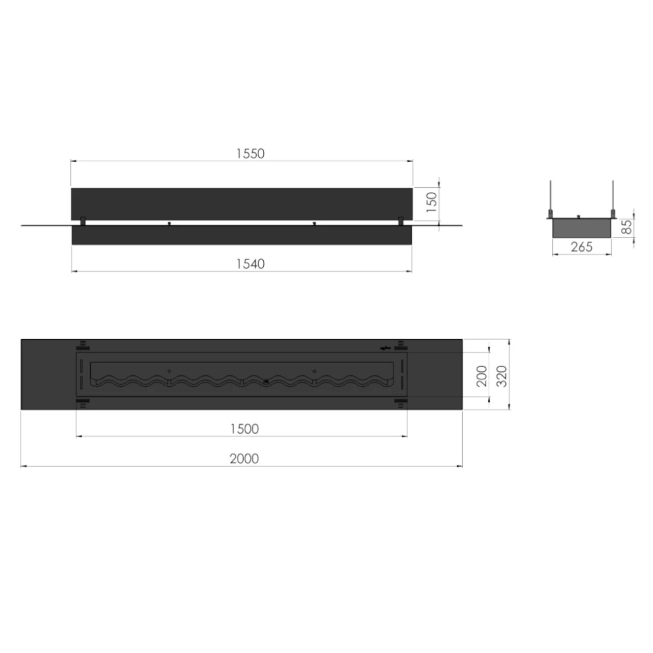 Slim Line Insert Black 2000 Ethanolbrenner Einbaumodul 16 Slim Line Insert Black 2000 Ethanolbrenner Einbaumodul – Bild 14