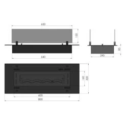 Slim Line Insert Black 800 Ethanolbrenner Einbaumodul -Besten Kamin Laden slim line insert black ethanol einbaumodul 800 masse 1280x1280