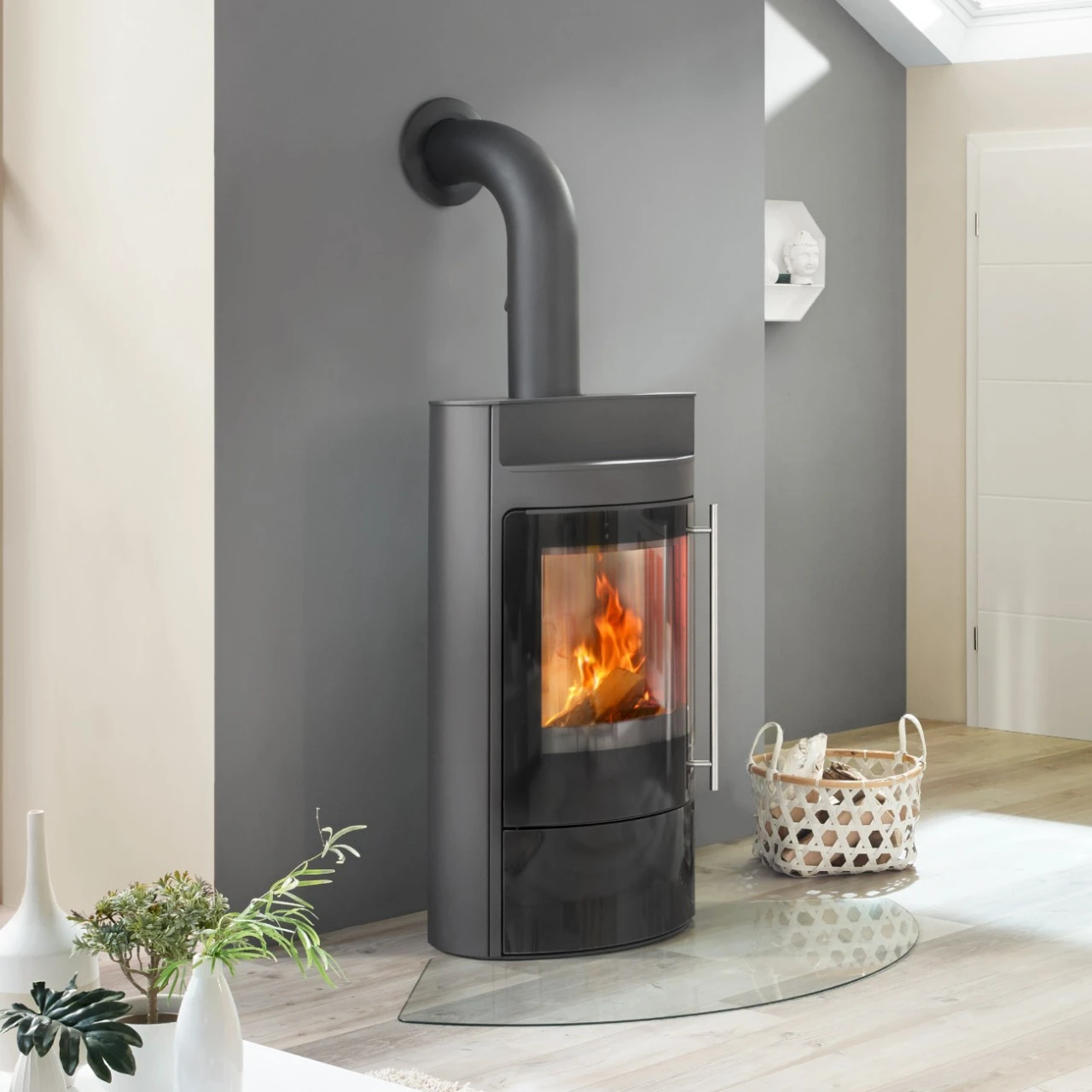 Tecapa Compact Glasfront Speicher-Kaminofen Schwarz 6kW DIBT 4 Tecapa Compact Glasfront Speicher-Kaminofen Schwarz 6kW DIBT – Bild 2