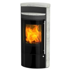 Tecapa Compact Glasfront Kaminofen Serpentin Stein 6kW DIBT