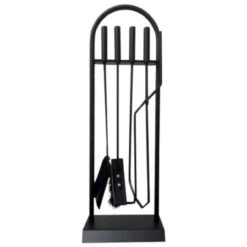 Elegantes Kaminbesteck 12 - 5 Teilig In Schwarz