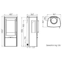 TT30G Kaminofen 5kW Schwarz 3 Sichtscheiben -Besten Kamin Laden termatech tt30g kaminofen masse 1280x1280