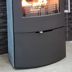 TT80S Kaminofen Schwarz Speckstein 5kW Wärmespeicherung -Besten Kamin Laden termatech tt80 schwarz speckstein holzfach 1280x1280