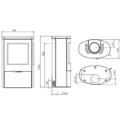 TT80RL Kaminofen Schwarz 5kW -Besten Kamin Laden termatech tt80rl kaminofen masse 1280x1280