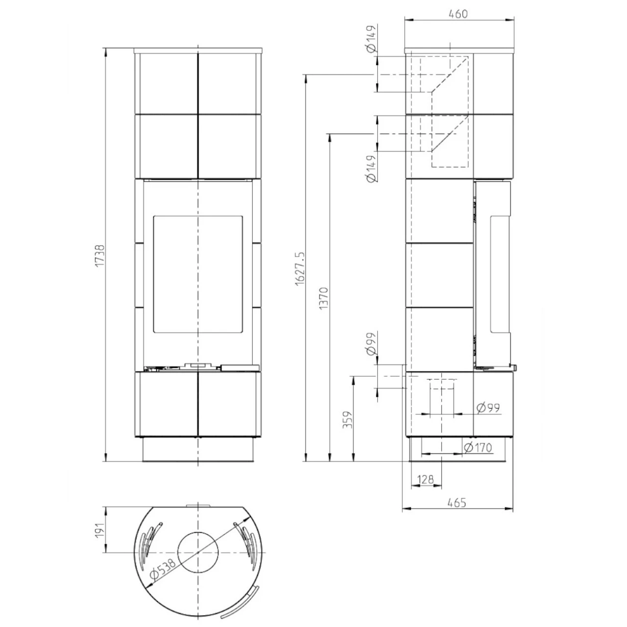 Delia Plus Kaminofen Mit Schwarzen Kacheln 7kW 12 Delia Plus Kaminofen Mit Schwarzen Kacheln 7kW – Bild 10