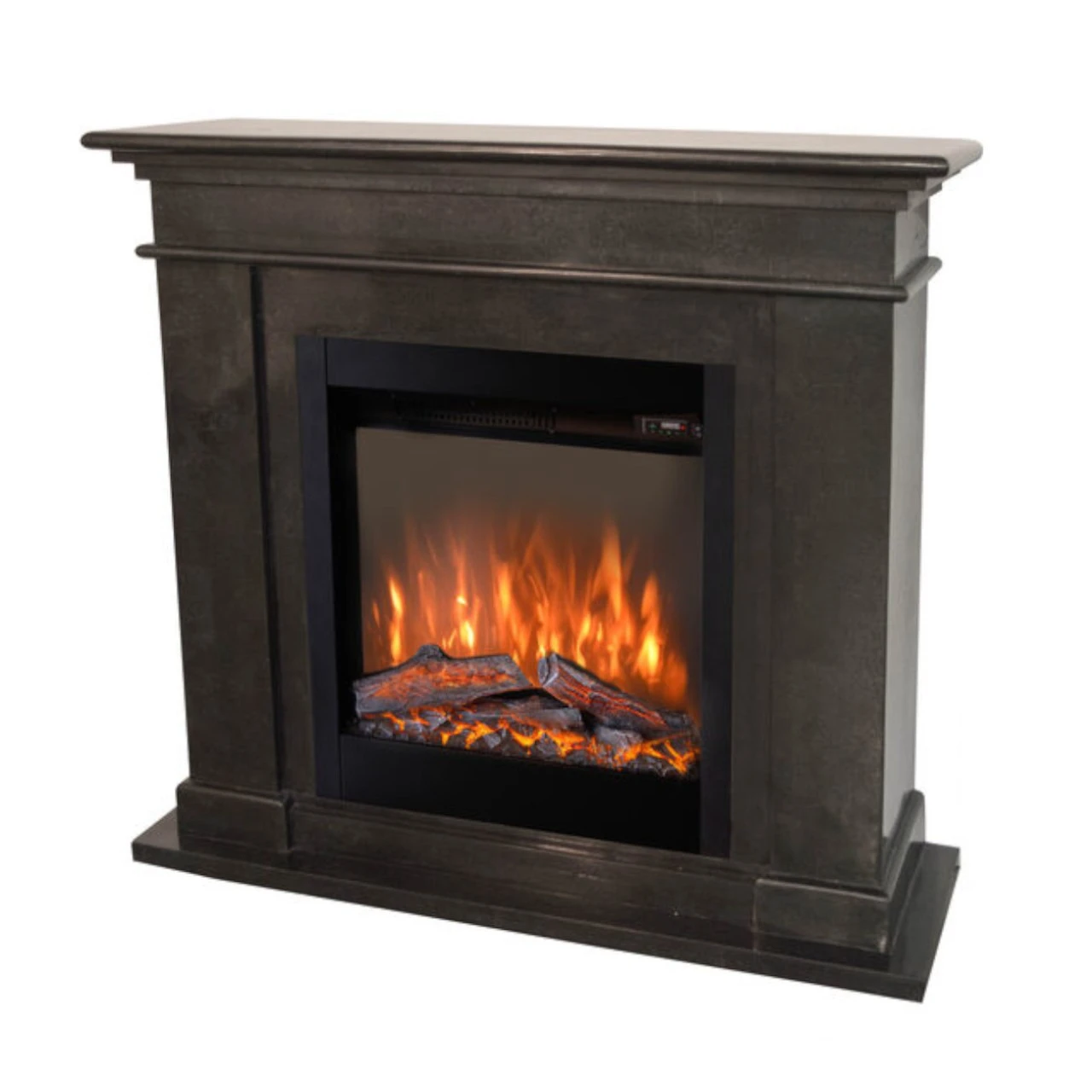 Kos Levico LED Kamin Naturstein Schwarz 3 Kos Levico LED Kamin Naturstein Schwarz