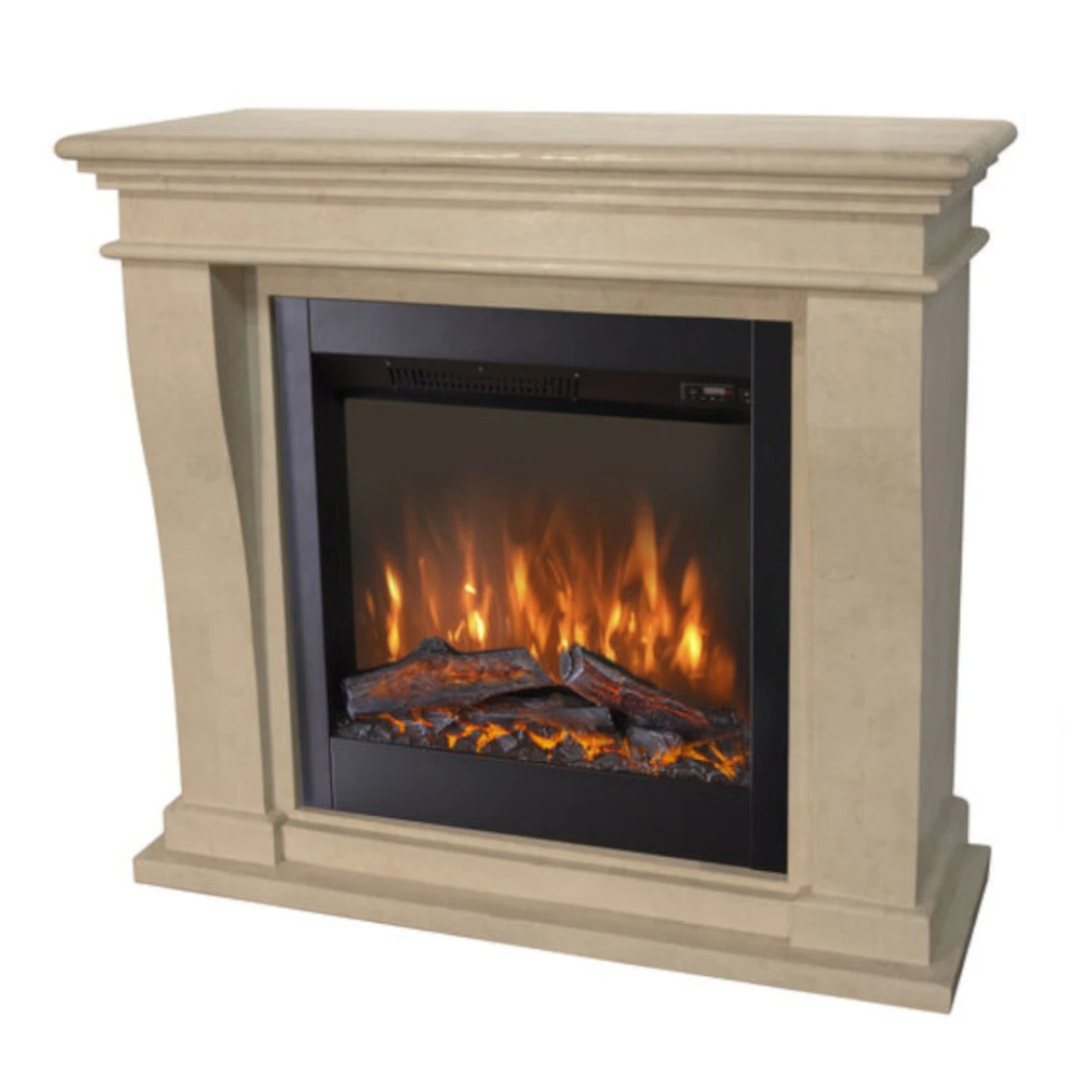 Kreta Mini Levico Naturstein Weiß LED Kamin 3 Kreta Mini Levico Naturstein Weiß LED Kamin