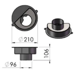 TT22HST Kaminofen 7kW In Schwarz -Besten Kamin Laden tt22 luftzufuhr zeichnung 1280x1280 1