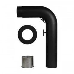 Rauchrohrset 90° Gezogener Bogen 120/130mm Ø Wandrosette Mauermuffe