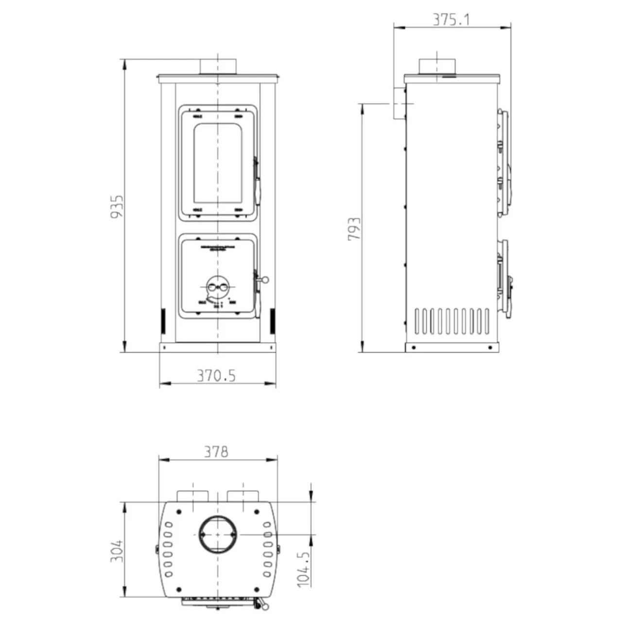 Verona Top Schwarz Kaminofen 5kW Dauerbrandofen 5 Verona Top Schwarz Kaminofen 5kW Dauerbrandofen – Bild 3