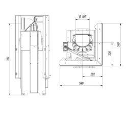 Eck-Kamineinsatz VNP Rechts 8kW Mit Hebetür -Besten Kamin Laden vnp 480 480 masse2 1280x1280