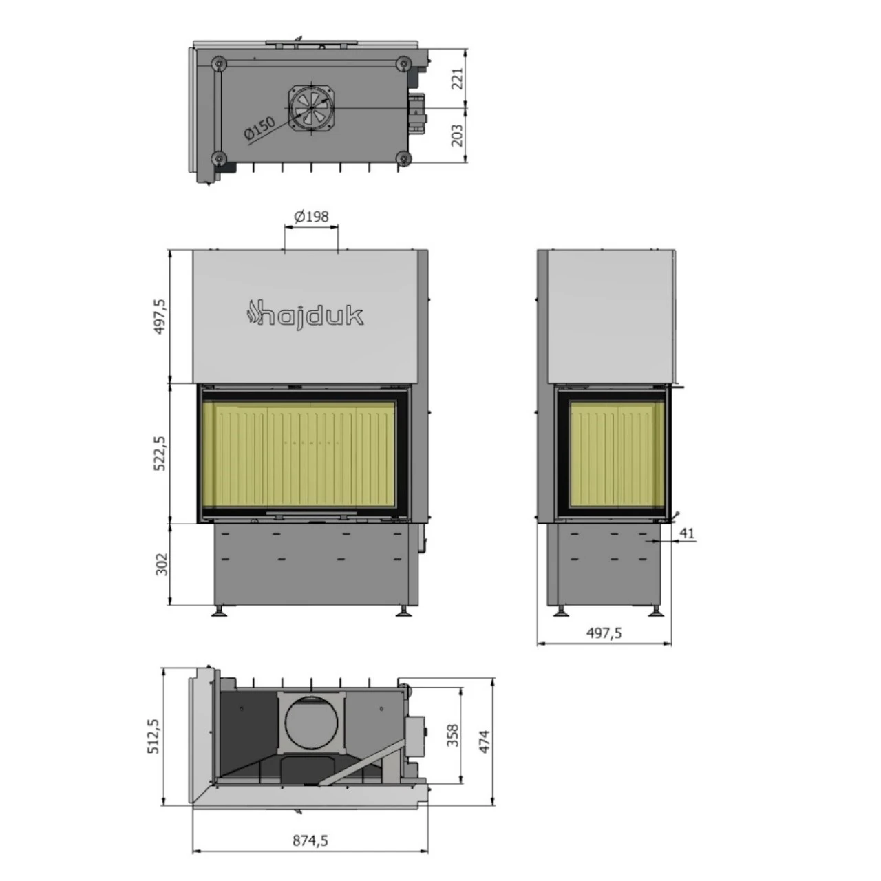 Kaminbausatz Imperial Extra Volcano 2PATh 9kW Rechtsverglast 9 Kaminbausatz Imperial Extra Volcano 2PATh 9kW Rechtsverglast – Bild 7