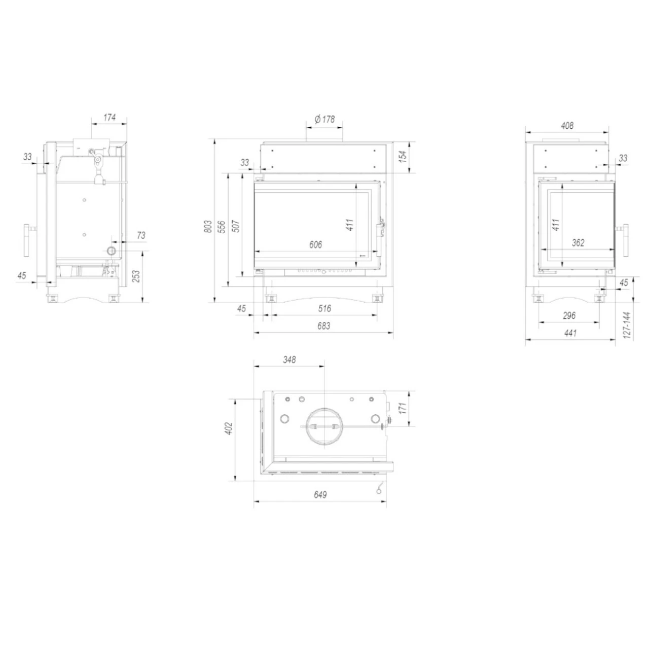 Maja Deco Gusseisener Wasser Kamineinsatz Links Verglast Steglos 8kW 4 Maja Deco Gusseisener Wasser Kamineinsatz Links Verglast Steglos 8kW – Bild 2