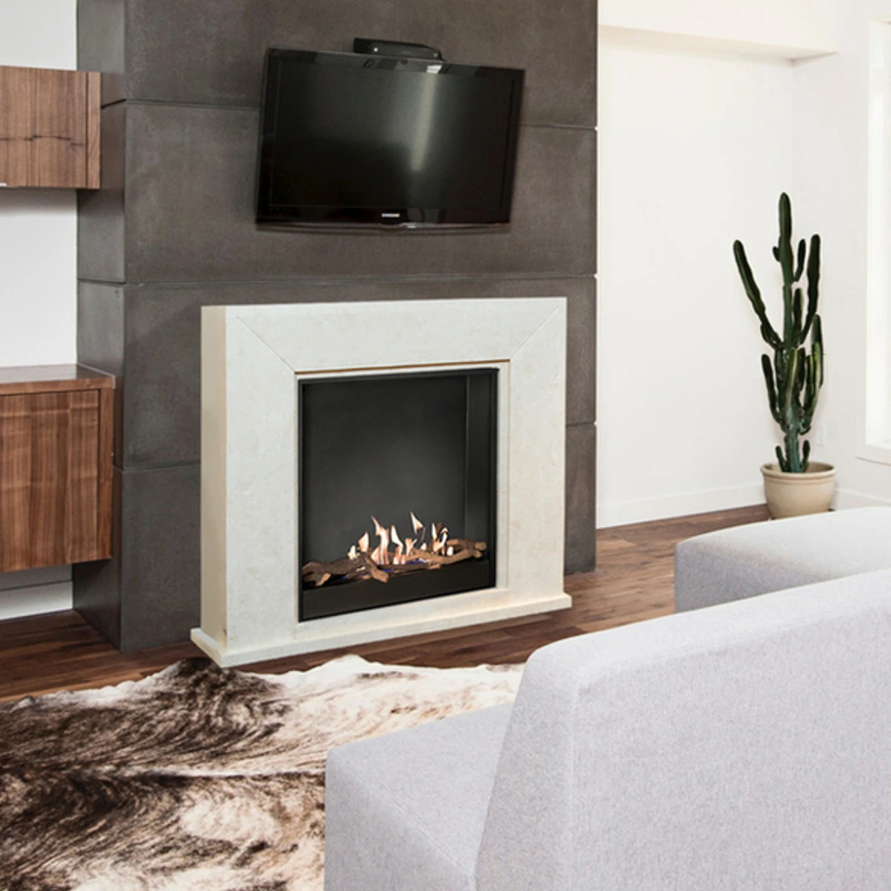 Nero Bioethanol Kamin Naturstein Weiß 4 Nero Bioethanol Kamin Naturstein Weiß – Bild 2