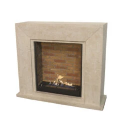 Nero Bioethanol Kamin Naturstein Weiß Mit Steindekor