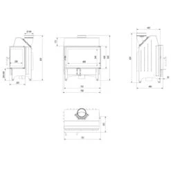 Zibi 12 Warmluft-Eckkamineinsatz 11kW Rechts Verglast -Besten Kamin Laden zibi 12 p bs masse 1280x1280